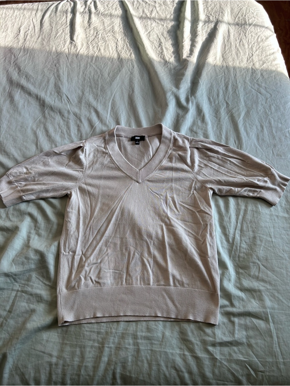 DKNY Neutral Beige Crewneck Sweater